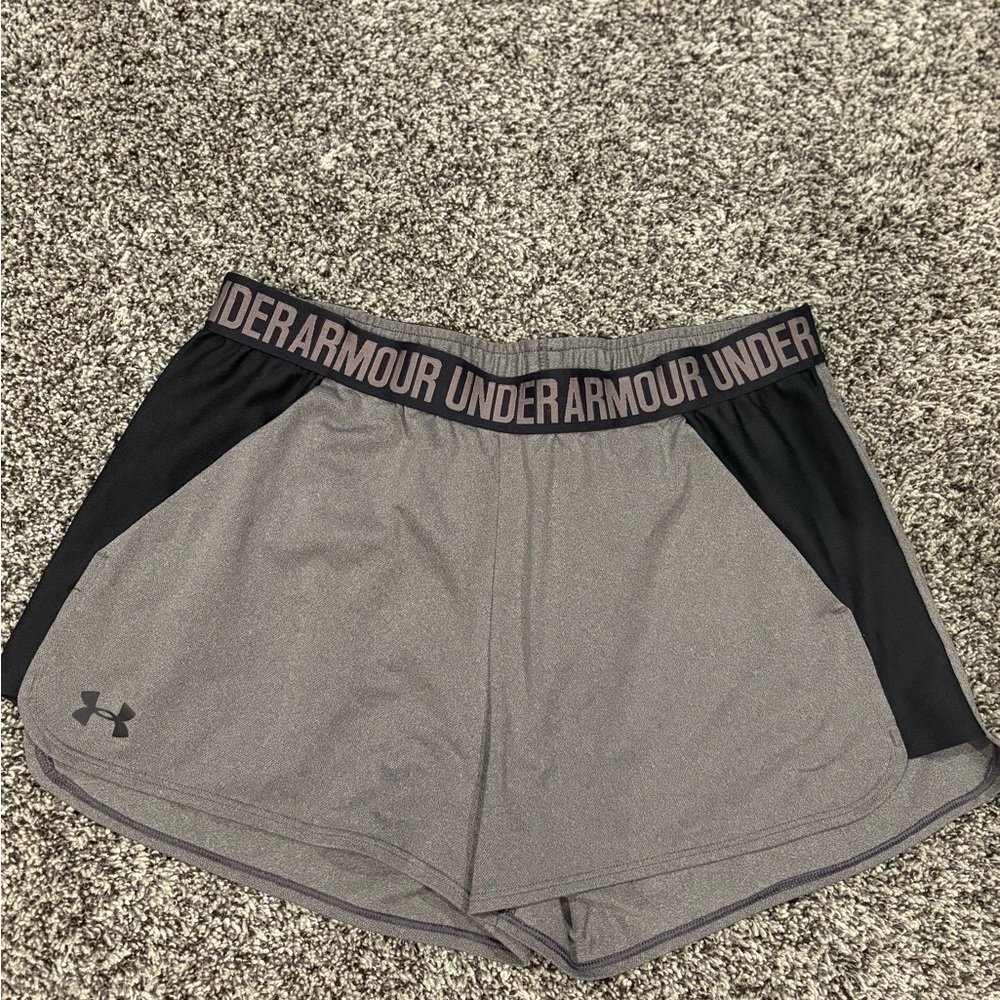 Under Armour Women's Gray and Black Athletic Shorts